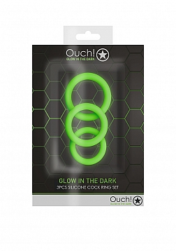 Cockring Set - Glow in the Dark - 3 Pieces