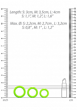 Cockring Set - Glow in the Dark - 3 Pieces