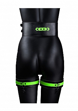 Thigh Cuffs with Belt and Handcuffs - Glow in the Dark - S/M