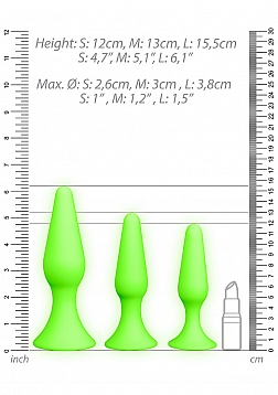 Butt Plug Set - Glow in the Dark