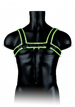 Chest Bulldog Harness - Glow in the Dark - S/M