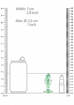 Glass Butt Plug  - Glow in the Dark - Small