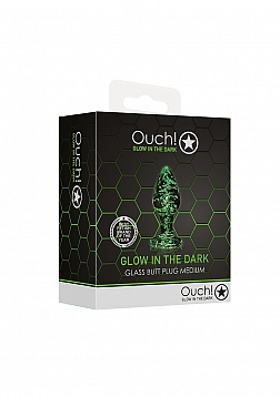 Glass Butt Plug - Glow in the Dark - Medium