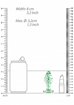 Glass Butt Plug - Glow in the Dark - Medium