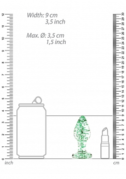 Glass Butt Plug - Glow in the Dark - Large