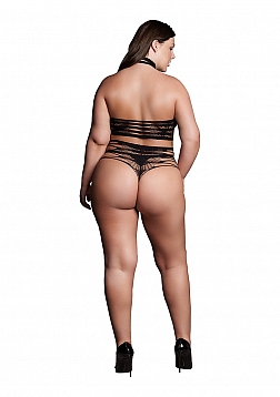 Carpo XLVI - Two Piece with Turtleneck, Crop Top and Pantie - Plus Size