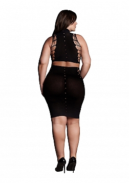 Kala XXXVII - Two Piece with Turtleneck, Crop Top and Skirt - Plus Size
