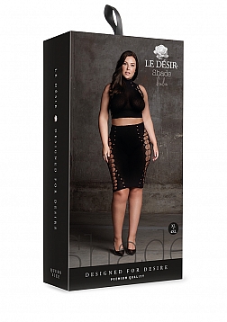 Kala XXXVII - Two Piece with Turtleneck, Crop Top and Skirt - Plus Size