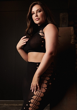 Kala XXXVII - Two Piece with Turtleneck, Crop Top and Skirt - Plus Size