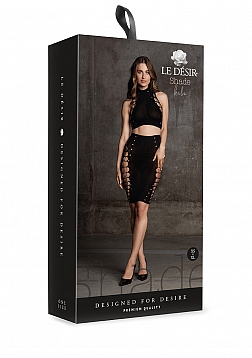 Kala XXXVII - Two Piece with Turtleneck, Crop Top and Skirt - One Size