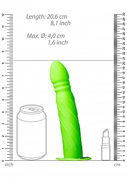 Glow in the Dark Twisted Hollow Strap-On - 8\