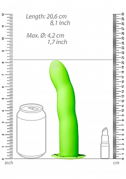 Glow in the Dark Curved Hollow Strap-On - 8\