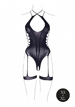 Metis XVI - Body with Garters and Crossed Neckline - One Size