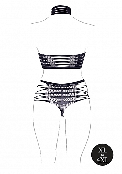 Carpo XLVI - Two Piece with Turtleneck, Crop Top and Pantie - Plus Size