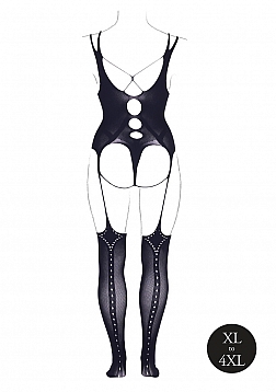 Elara VII - Bodystocking with Open Cups - Plus Size