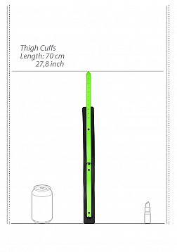 Thigh Cuffs with Belt and Handcuffs - Glow in the Dark - S/M