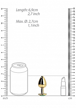 Round Gem Butt Plug - Small 