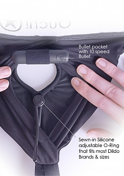 Ouch! Vibrating Strap-on Boxer - Black - XL/XXL
