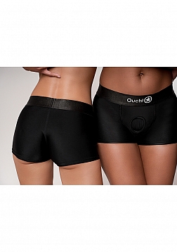 Ouch! Vibrating Strap-on Boxer - Black - XS/S