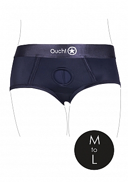 Ouch! Vibrating Strap-on Brief - Black - M/L