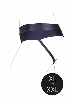 Ouch! Vibrating Strap-on Thong with Removable Butt Straps - Black - XL/XXL