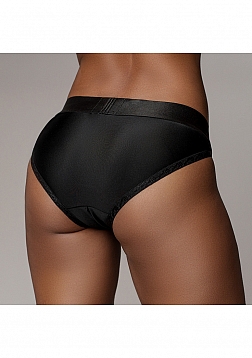 Ouch! Vibrating Strap-on Hipster - Black - M/L