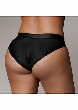 Ouch! Vibrating Strap-on Hipster - Black - XL/XXL