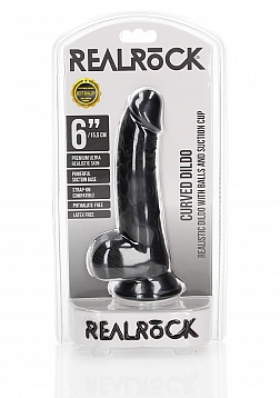 Curved Realistic Dildo with Balls and Suction Cup - 6\
