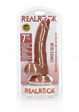Curved Realistic Dildo with Balls and Suction Cup - 7\