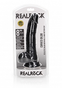 Curved Realistic Dildo with Balls and Suction Cup - 8\