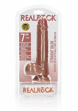 Straight Realistic Dildo with Balls and Suction Cup - 7\
