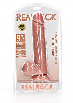 Straight Realistic Dildo with Balls and Suction Cup - 9\