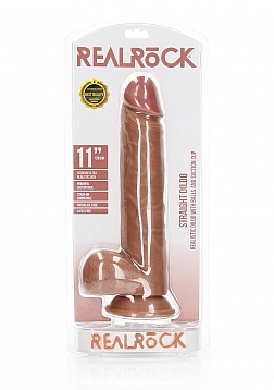 Straight Realistic Dildo with Balls and Suction Cup - 11\