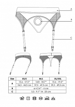 Ouch! Vibrating Strap-on Thong with Adjustable Garters - Black - M/L