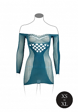 Long-Sleeved Net Mini Dress - One Size