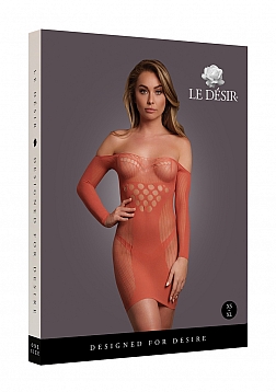 Long-Sleeved Net Mini Dress - One Size