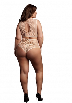 Duo Net Key-Hole Bra Set - Queen Size