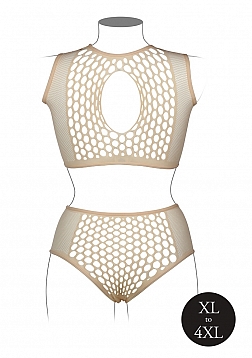 Duo Net Key-Hole Bra Set - Queen Size