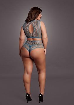 Duo Net Key-Hole Bra Set - Queen Size