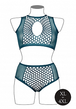 Duo Net Key-Hole Bra Set - Queen Size