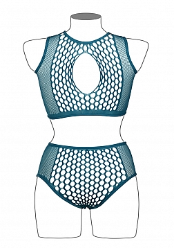 Duo Net Key-Hole Bra Set - Queen Size