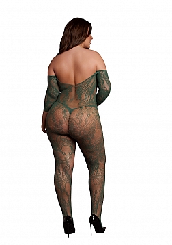 Lace Long-Sleeved Bodystocking - Queen Size