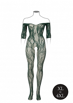 Lace Long-Sleeved Bodystocking - Queen Size