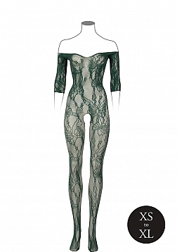 Lace Long-Sleeved Bodystocking - One Size