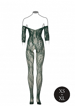 Lace Long-Sleeved Bodystocking - One Size