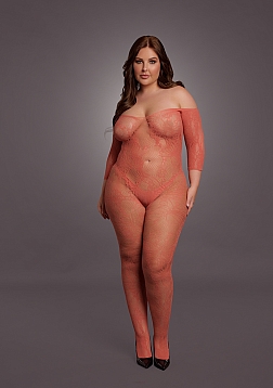 Lace Long-Sleeved Bodystocking - Queen Size