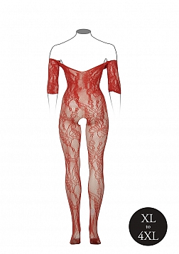 Lace Long-Sleeved Bodystocking - Queen Size