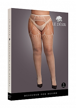 Shredded Suspender Pantyhose - Queen Size