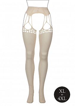 Shredded Suspender Pantyhose - Queen Size
