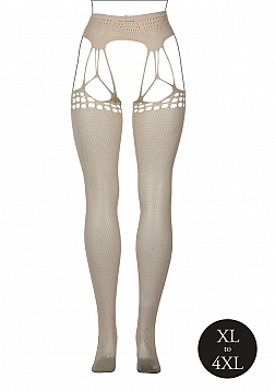 Shredded Suspender Pantyhose - Queen Size
